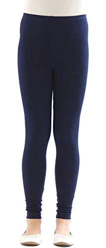 Image of Baba & Baby Girl's Skinny Fit Cotton Leggings (NGL-HI Navy Blue 12 Years-13 Years)