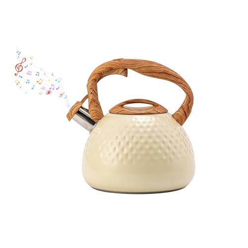 Bouilloire Sifflante 3 L, Bouilloire à Induction en Acier Inoxydable avec Sifflet, Bouilloire à thé Convient aux Cuisinières à Gaz, Plaques...