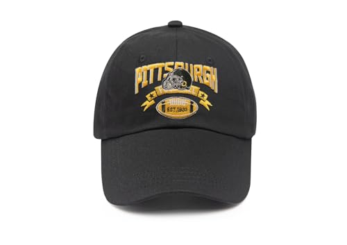 Consejos para Comprar Gorra Steelers al mejor precio. 41 Gorra de béisbol bordada, color del equipo, ajustable, para hombres y mujeres, aficionados al fútbol juvenil, regalos para el día del juego, ropa, Pittsburgh, Medium