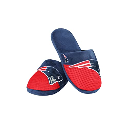 FOCO New England Patriots NFL Youth Logo Staycation Slippers - XL