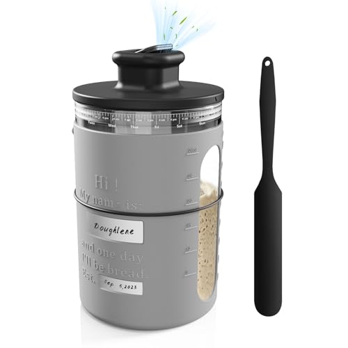 Pakusane Personalized 34 Oz Glass Sourdough Starter Jar with Vented