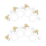 SOLUSTRE 8 Piezas de Clips para Orejas de Plástico Dorado Diseño en U, Accesorios Ligeros para Hacer Pendientes DIY sin Perforación Dolor