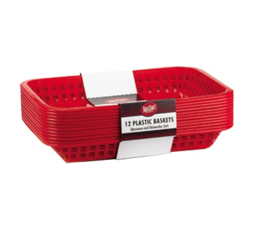 TableCraft C1077R, Cash and Carry Grande Basket, Red, Platter Food Basket, Durable Design, Ideal for Serving and Display, Versatile Use, Pack of 12, Vibrant Red Color by Tablecraft - Image 4
