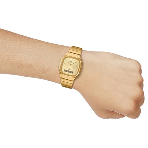 Image of Casio Vintage AQ-240EG-9ADF Analog-Digital Gold Dial Unisex (D421)