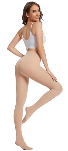 Image of HeyUU Women's 80D Ultra Soft Opaque Tights, High Waist Solid Color Footed Pantyhose with 29 Colors