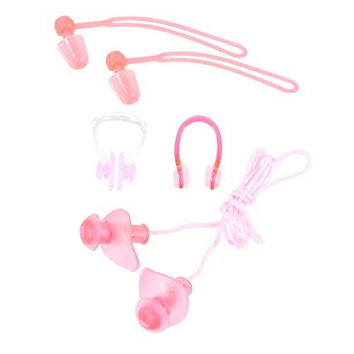 Gogogmee 4pcs Boys and Girls Swimming Ear Plugs Nose Clip Set PVC Ear Plugs for Swimming for Boys and Girls Adult Swim Nose Clip
