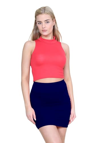 Jupe bleu marine unie extensible pour effacer les complexes et sublimer les formes