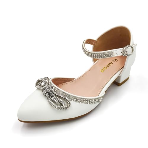 Image of Amoji Girls High Heels Kid Ankle Strap Dress Shoes Wedding Party for Little Kid Big Kid 412