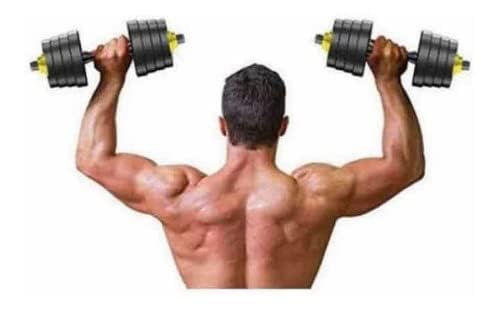 Kit Halteres De Anilhas E Barras Fitness 20kg Malhar Em Casa
