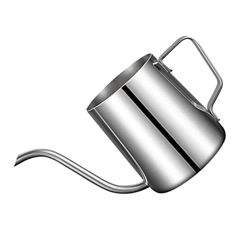 FUNOMOCYA Coffee Pot Hand Drip Coffee Camping Coffee Makers Stainless Tea Kettle Pouring Kettle Gooseneck Coffee Kettle Stovetop Whistling Kettle Black Kettle Silver Stainless Steel