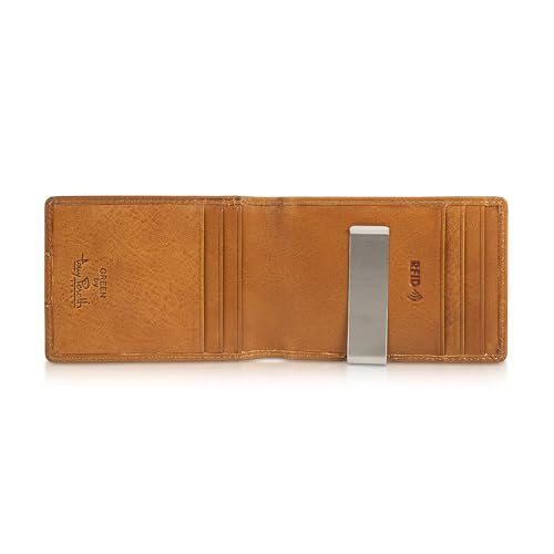 Tony Perotti Italian Leather Slim Money Clip Wallet for Men - Bifold Ultra Slim RFID Wallet With Credit Card Slots - Eco-Friendly Tanned Full Grain Leather Made in Italy