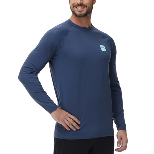 ADOREISM Long Sleeve Rash Guard for Men UPF 50+ Sun Protection Quick-Dry Swim Shirts for Men2