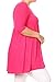 Plus Size Solid 3/4 Sleeve Relax Fit Jersey Knit Tunic Top Dress/Made in USA Hot Pink 3XL