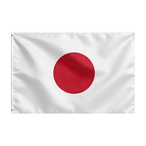 VELIFFCO Japanese Flag Flag of Japan 3x5 Ft - Polyester Lightweight Flags with 2 Brass Grommets for Japanese Party Decorations Sports Events Decorations