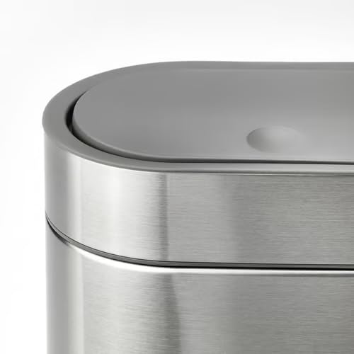 Set of 2 Touch Top Trash Cans - 1 Gallon Stainless Steel, Fingerprint-Proof, Compact Kitchen & Bathroom Waste Bins with Handle, Inner Bucket & Wall-Mount Option
