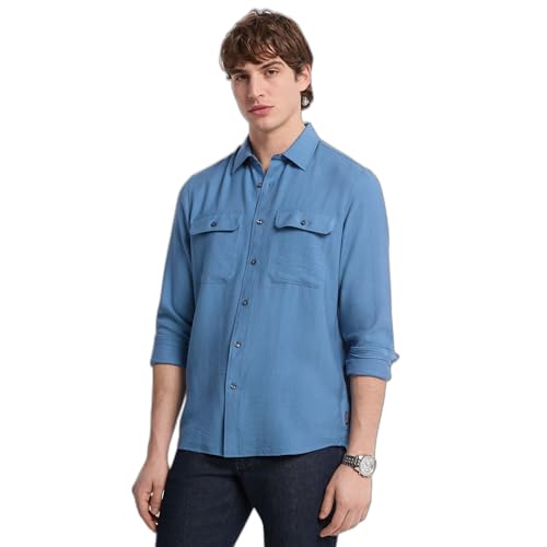Michael Kors Men's Long Sleeve Two Pocket Crepe Shirt