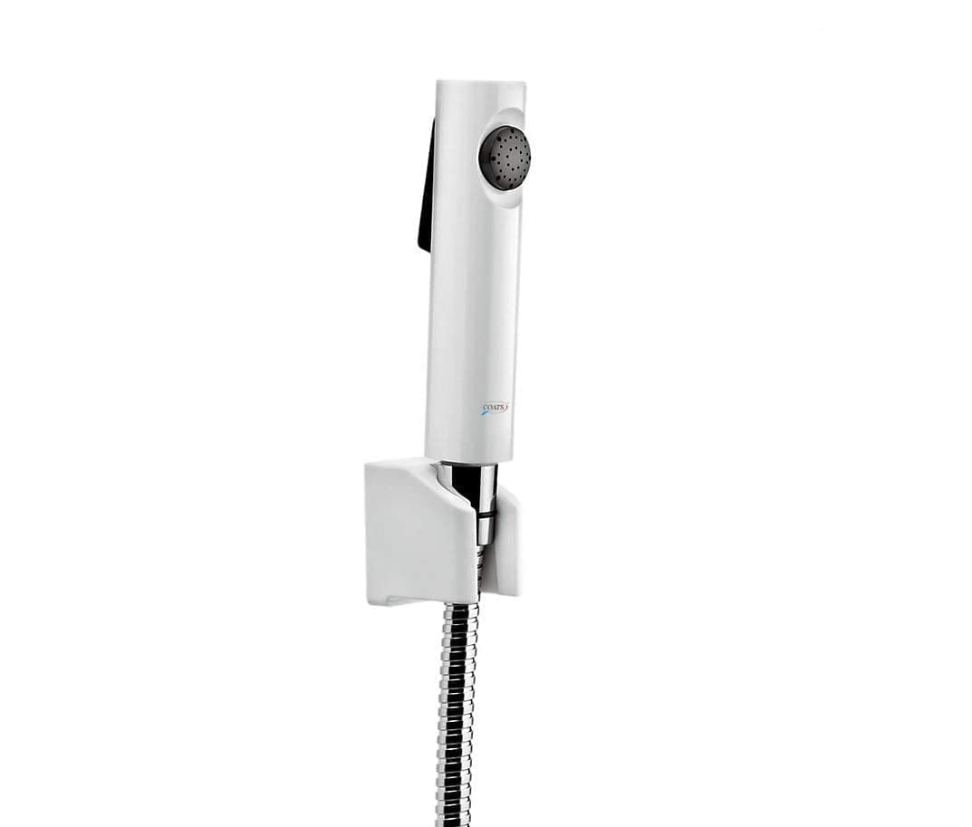 COATS ABS Health Faucet for Bathroom | White Body with Black Accents | Premium Jet Spray for Toilet with Hose and Holder | Superior Performance in Low Water Pressure | Easy Grip (B0B36BGL4J) Amazon Price History, Amazon Price Tracker