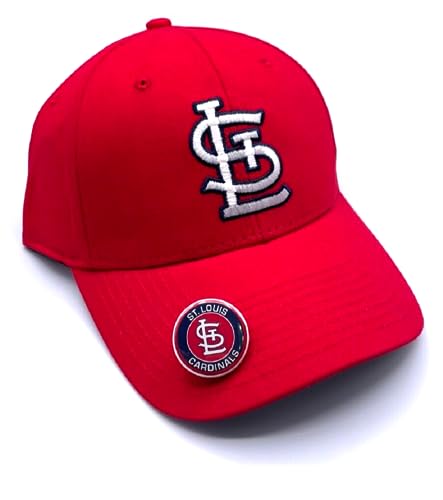 St. Louis Baseball Hat Classic Edition Team Logo MVP Structured Adjustable Cap (Red)