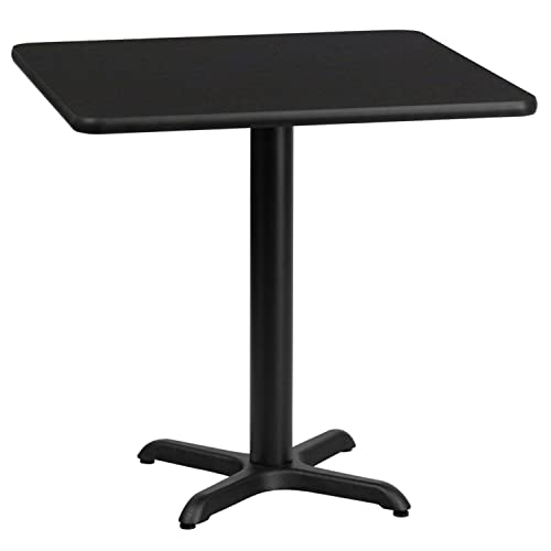 Flash Furniture 24'' Square Black Laminate Table Top With 22'' X 22'' Bar Height Table Base #TOP8