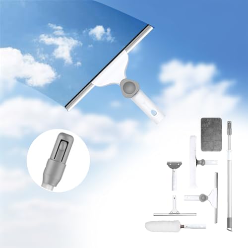 Nettoyeur De Raclette Vite avec Télescopique Manche 90cm,Angle réglable raclette 45cm,Raclette Vitre Telescopique idéal pour véranda et Porte de Douche (E)