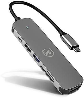 Gshield Adaptador Hub Multifuncional 6 em 1 USB-C, Hub USB 3.0 co...