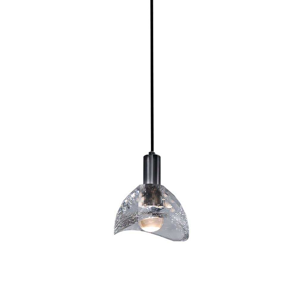 Single tête pendre light cristal et cuivre pour salon et chambre - 8