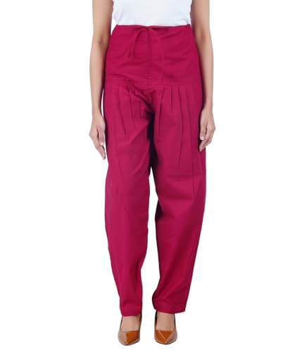 Image of Happy Bunny Salwar Pant - Modern Style Pure Cotton for Women - Ethnic Semi Patiala Trouser - Office,Home - All Day Comfort Wear with Drawstring