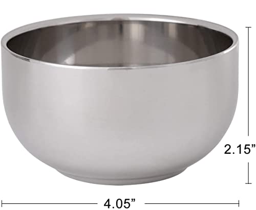 Akstore Men's Durable Shave Soap Cup Stainless Steel Heat Insulation Smooth Shaving Mug Bowl (Medium)