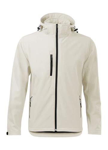 CHEMAGLIETTE! Giacca Da Lavoro Softshell, 96% Poliestere, 4% Elastan, Sport Outdoor, Con Tasche, Off White, S