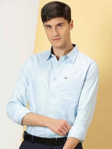 Image of Thomas Scott Men's Cotton Slim Fit 100% Formal Shirt with Spread Collar and Full Sleeves