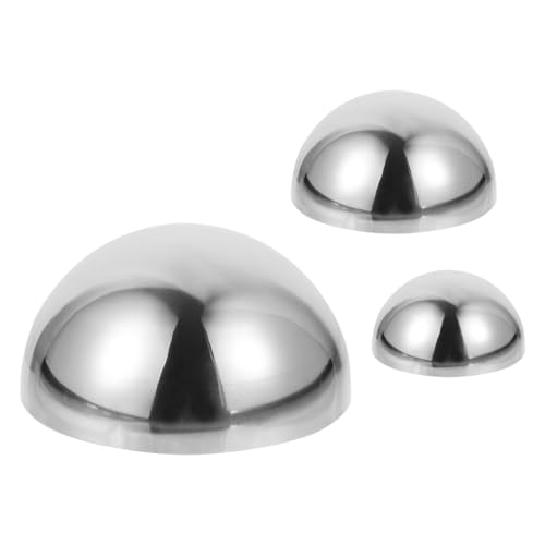 Yardenfun 3 pezzi Mezze Sfere Decorative in Acciaio Inossidabile Lucido Hollow Hollow Design Diametri Resistente alla Ruggine per Giardino e Arredamento Casa
