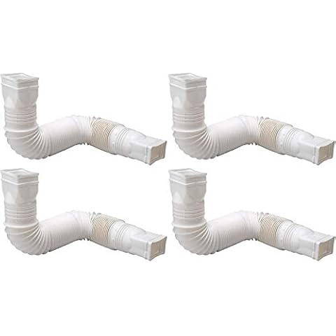 Flex-Drain 85010 Downspout Extension, White - 4 Pack Cover