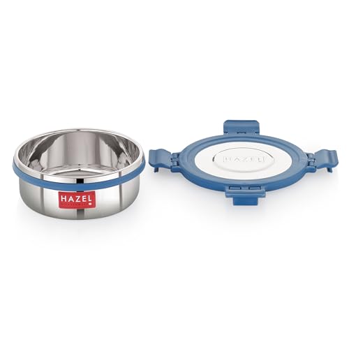 Image of HAZEL Stainless Steel Storage Containers for Kitchen, Air Tight, 360 Ml, Tiffin Box Set of 2