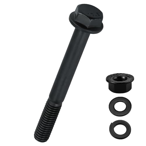 Image of 4-Sets M12-1.75 x 100mm Grade 10.9 Flange Hex Bolts + Flange Nut + Flat Washer + Lock Washer Combo Pack, Black Oxide, for Automotive & Machinery