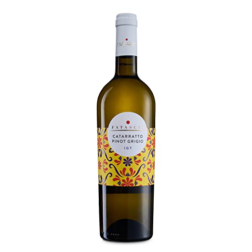 Fatascià Catarratto Pinot Grigio Terre Siciliane IGT, Vino Bianco dal Gusto Morbido e Leggero, Note Floreali, Gradazione alcolica 12% Vol