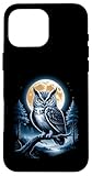 Installation facile Hibou Clair de Lune forêt Nuit Faune Art Coque pour iPhone 16 Pro Max