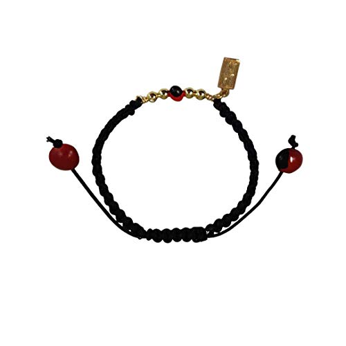 Image of EVELYN BROOKS Macrame Adjustable & Easy to Wear UNISEX Bracelet - Gold & Silver Finish- Friensdhip /Love Good Luck Bracelet - w /Meaningful Huayruro Seed Beads - Great Gifts for HIM & for HER