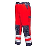 Portwest TX51RNRXXL Lyon Hi-Vis Hose, Größe XXL, Rot/Marineblau