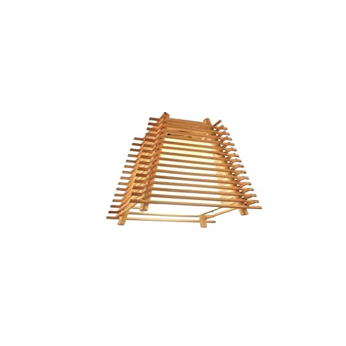 Plafonnier suspendu en bambou style chinois lustre de cuisine vintage réglable E27