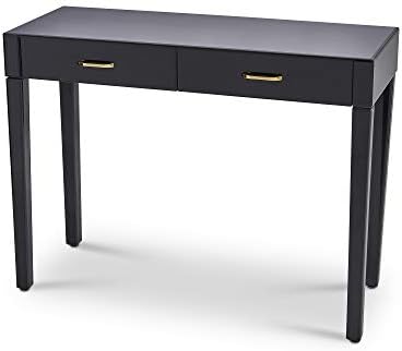 Laura James Glass Mirrored Dressing Table - Black