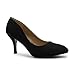 Womens Ladies Low MID HIGH Kitten Heel Pumps Pointed Toe Work Court Shoes Size (UK 7 / EU 40 / US 9, Black Suede)