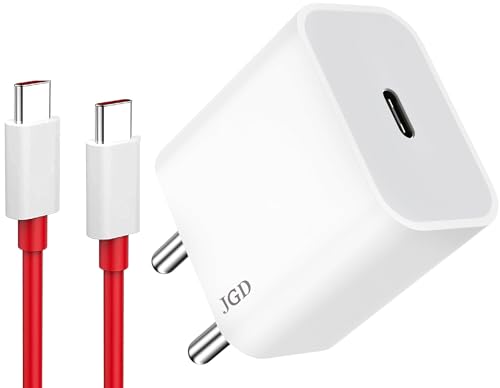 JGD 20W Type C Charger + PD C to C Cable, PD Technology Original Fast Charging for iPhone, Android & Other Type C PD Enabled Devices, Multi-Layers Protection (R1C)