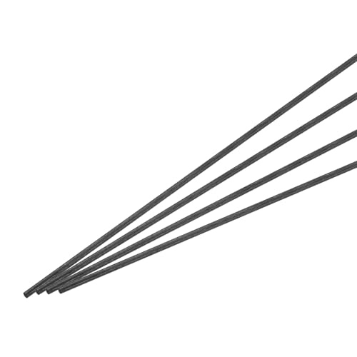 QUARKZMAN Kohlefaserstange, 1,5 mm x 150 mm Kohlestab für RC-Flugzeug DIY Handwerk Drachenflügelrohr Quadcopter Arm Reparatur Packung mit 4