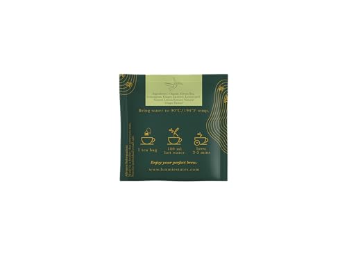 Image of LUXMI Estates Citrus Sky Lemongrass Ginger Green Tea - 15 Bags (30g) Pack of 6 | Certified Organic Darjeeling | Natural Lemon Balm - Calming, Supports Digestion | 90 Cups
