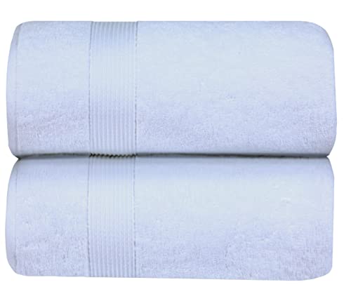 Juego de 2 toallas de baño extragrandes (90 x 180 cm, 2 unidades) 100% algodón súper suave de calidad de hotel, 600 g/m², hilado en anillo, ultra suave, absorbente, juego de toallas de baño (blanco) Cover