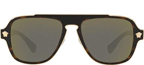 Versace VE 2199 12524T Havana Plastic Square Sunglasses Grey Mirror Lens2