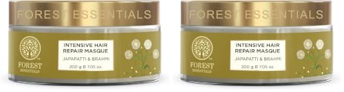 Image of Forest Essentials Ayurvedic Hair Mask Japapatti & Brahmi | For Frizz, Dryness & Damage | Nourishing & Strengthening Hair Treatment (Pack of 2)