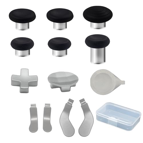 Image of 13 in 1 Accessories for Xbox One Elite Series 2 Controller,Metal Thumbsticks for Xbox Elite Controller Series 2 Core,Elite Controller Series 2 Controller Accessory Replacement Parts(Silvery)