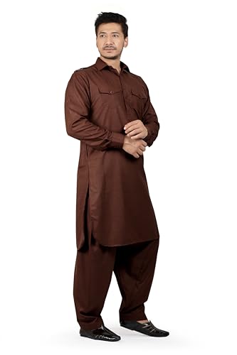 Image of K-ROYALS Full Pathani Suit for Mens /Cotton Blend Pathani kurta payjama set for mens
