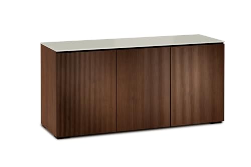 Salamander Designs Manhattan 337 AV Console, Medium Walnut, Matte Taupe